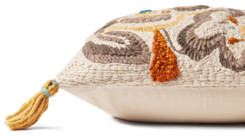 Loloi PLL0016 Beige / Multi 22" x 22" Cover Only Pillow