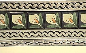 White Talavera Lily Tin Mirror