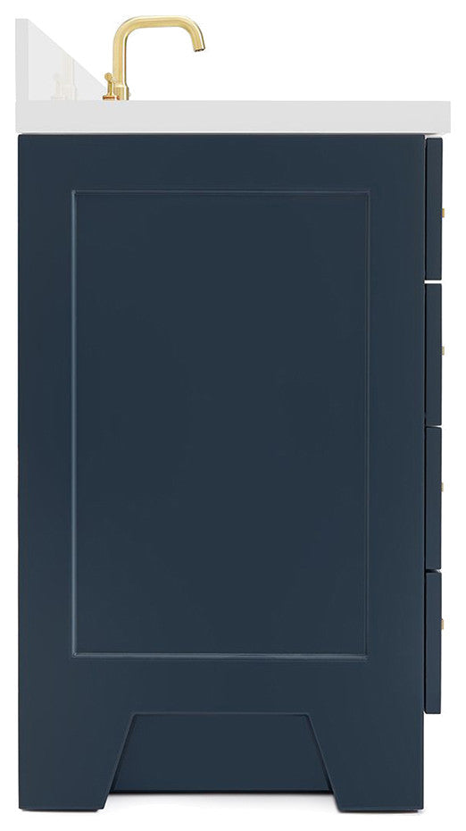 ARIEL Taylor 43" Right Offset Rectangle Sink Midnight Blue Vanity Quartz