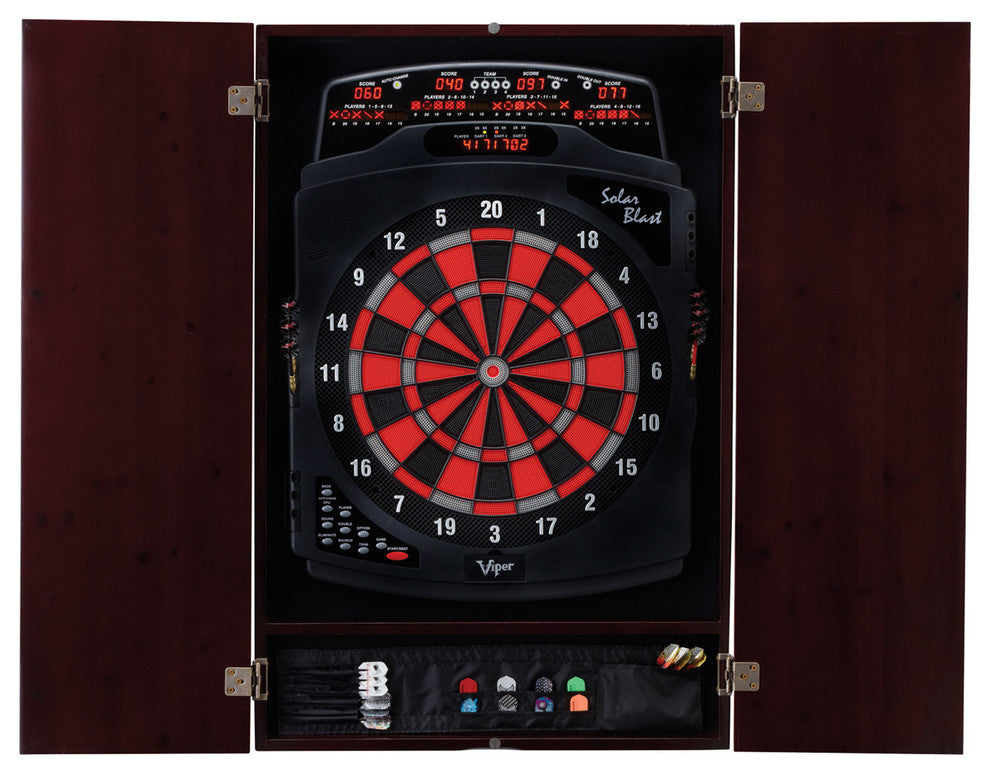 Viper Metropolitan Mahogany Soft Tip Dartboard Cabinet, 25.25"x38.5"