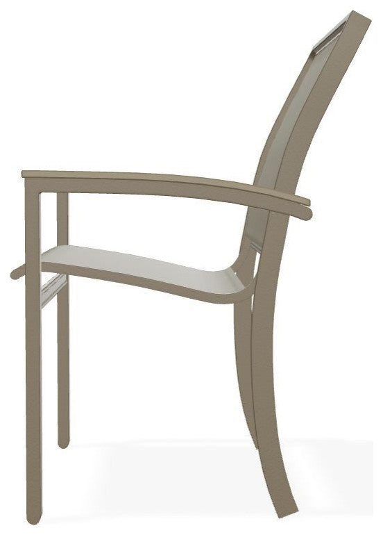 Bazza Sling Stackable Outdoor Dining Chair, Elevation Stone/Beachwood
