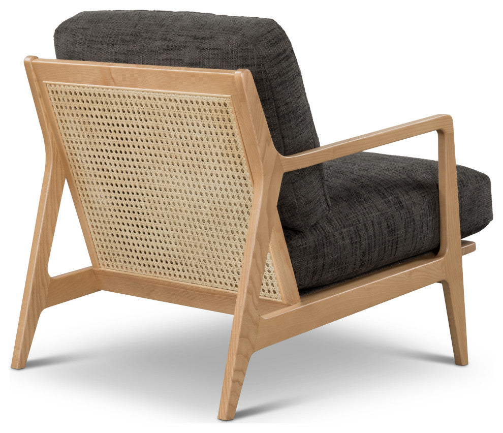 Metro Carmelo Upholstered Accent Chair, Oak/Black Upholstery