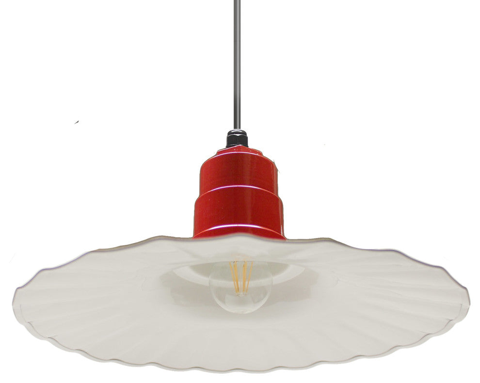 16" Radial Wave Pendant Light, White, 16" Pendant Light, White Cord