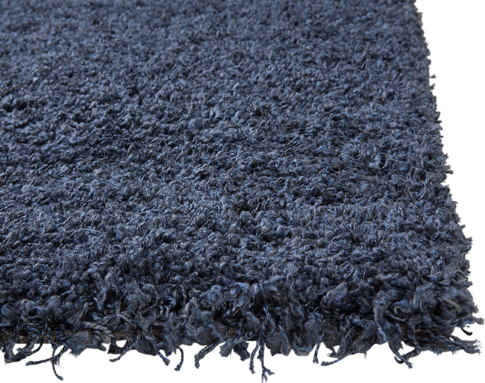 Rectangle Abacasa Comfort Shag Area Rug, Slate Blue, 63"x90"