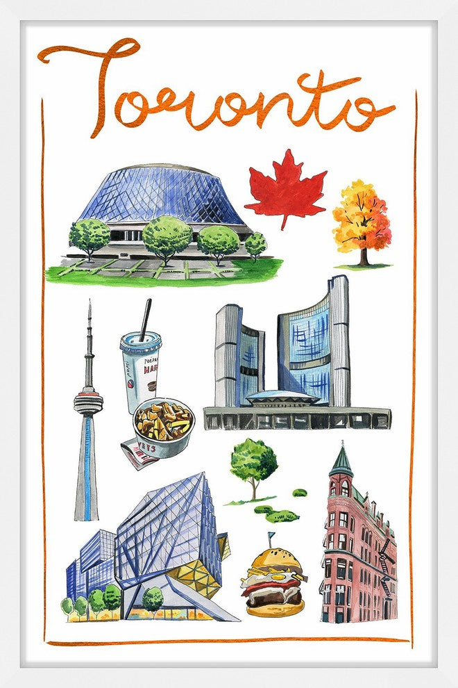 "Fascinating Toronto" Framed Painting Print , 12x18