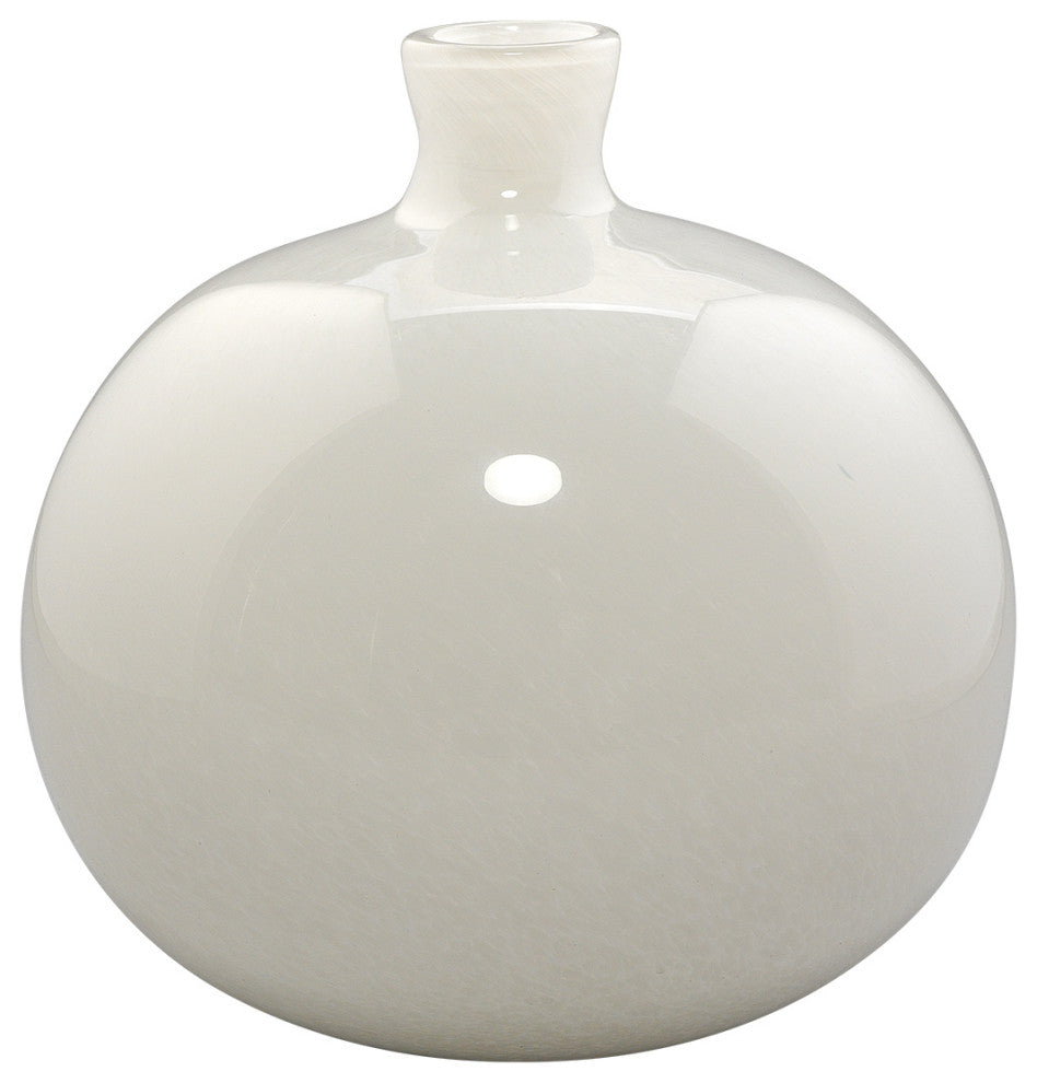 Minx Vases, White Glass, Set of 2