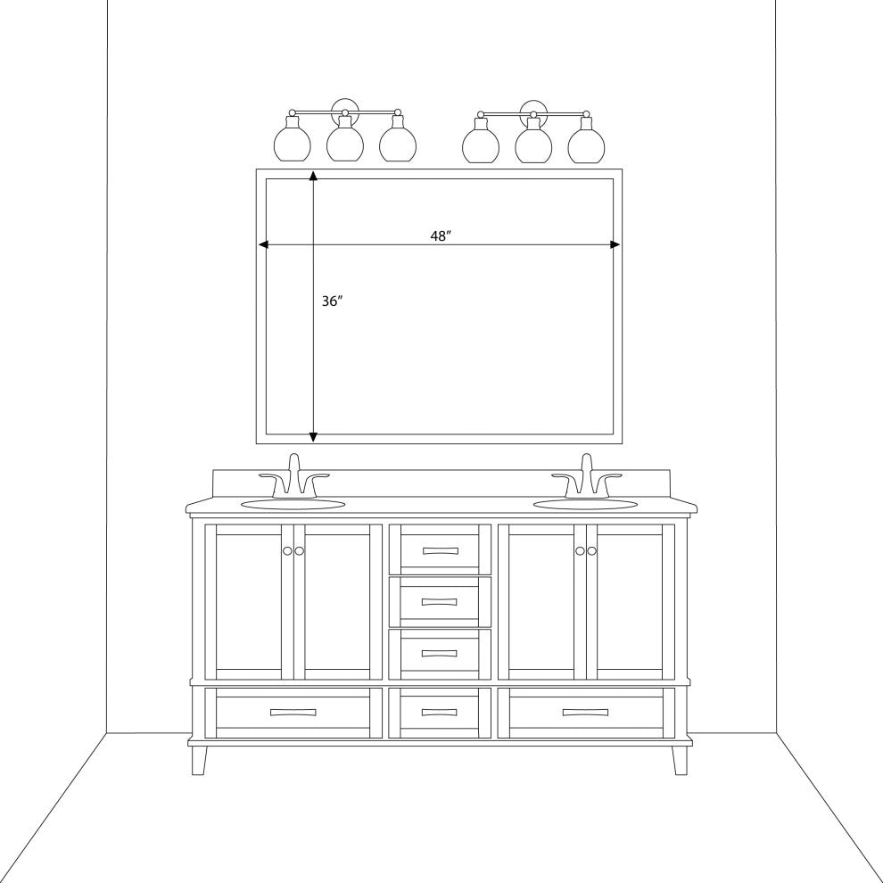 Ellis Framed Wall Mirror, Champagne Gold, 36"x48"