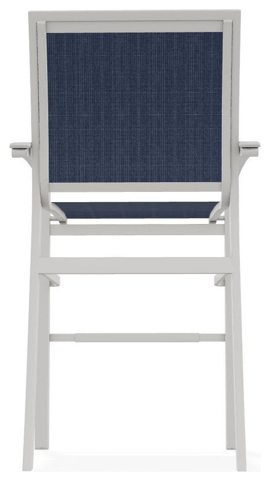 Bazza Sling Bar Height Stackable Outdoor Stool, Mavi/Snow