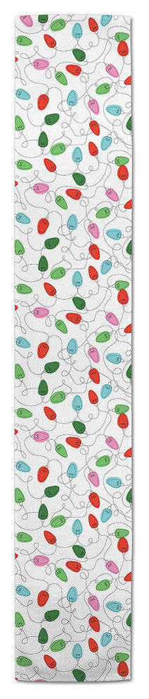Festive Holiday Lights Table Runner, 16"x90"