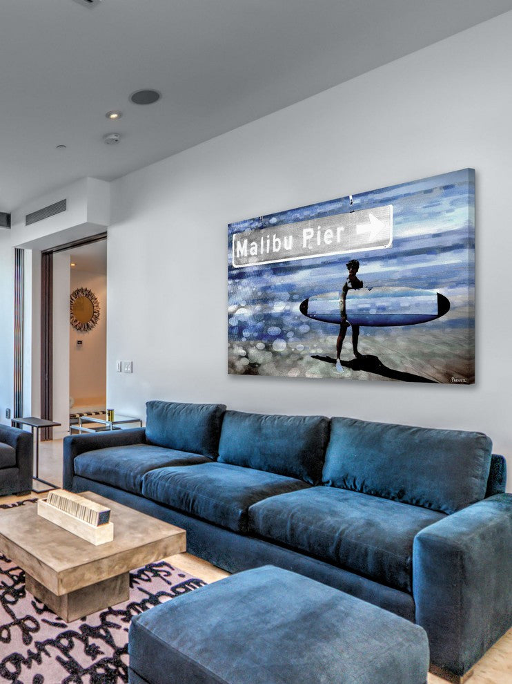 "Malibu Waves" Print on Canvas, 36"x24"