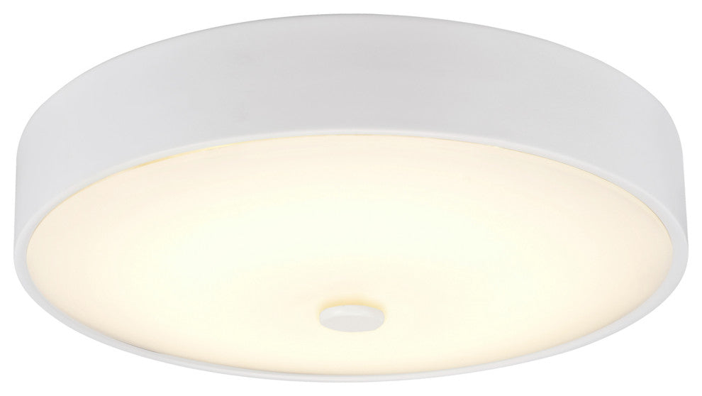63004L-2 LED Large Flush Mount Ceiling Light Fixture, White 14" Diameter