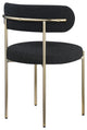 Beacon Dining Chair, Set of 2, Black, Boucle Fabric, Brushed Brass Finish