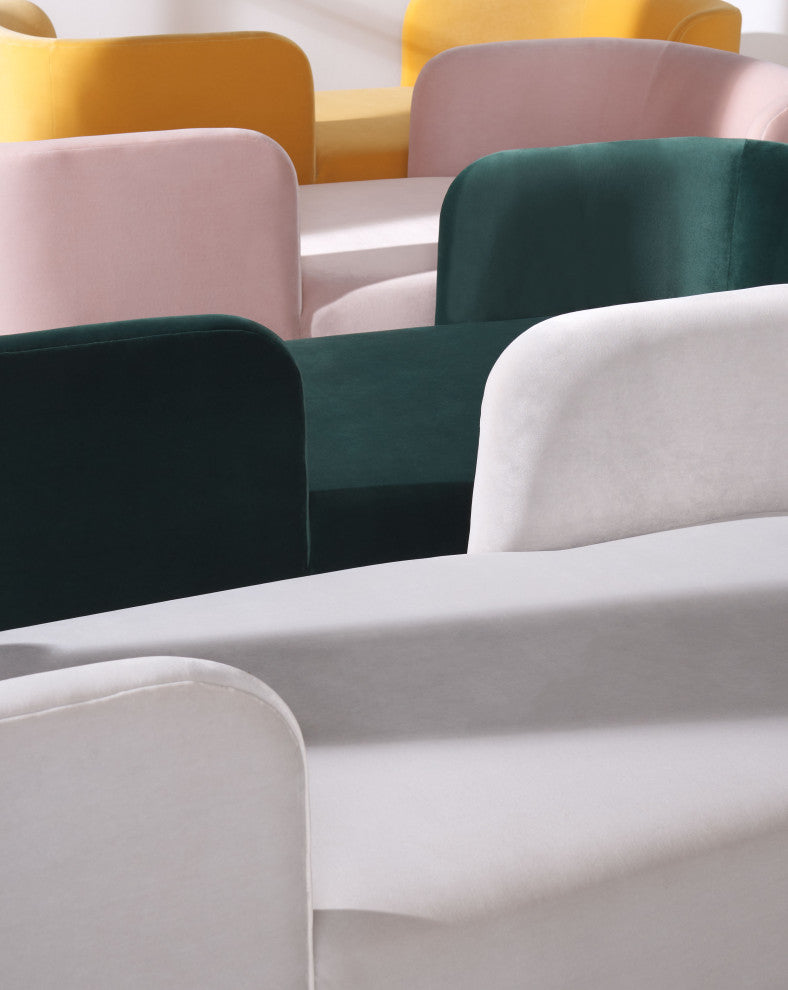 Safavieh Couture Frieda Velvet Tete A Tete Chair, Light Grey