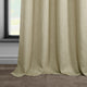 Faux Linen Grommet Room Darkening Curtain Single Panel, Thatched Tan, 50w X 84l