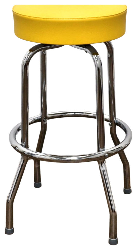 Retro Home Single Ring 30" Swivel Bar Stool, Yellow