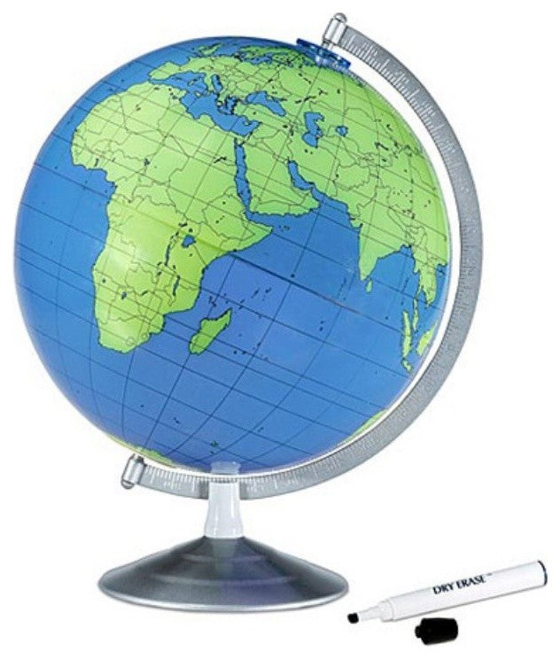 Geographer Write-On, Wipe-Off Desktop World Globe