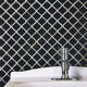 Hudson Tangier Mosaic Floor and Wall Tile, Glossy Black