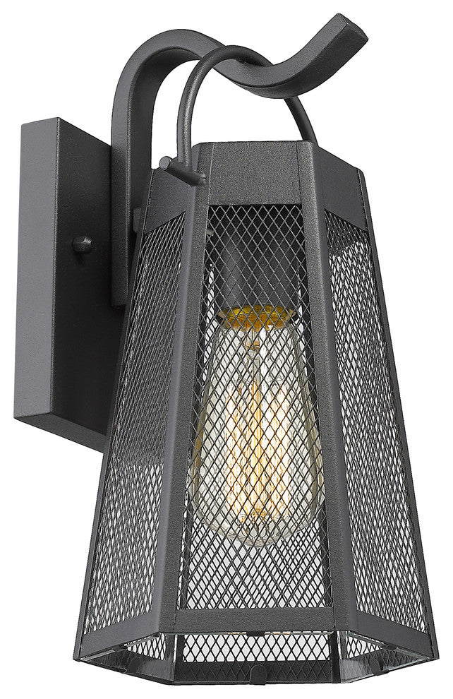 CHLOE Lighting HARPER 1-Light Textured Black Outdoor Wall Sconce 12"