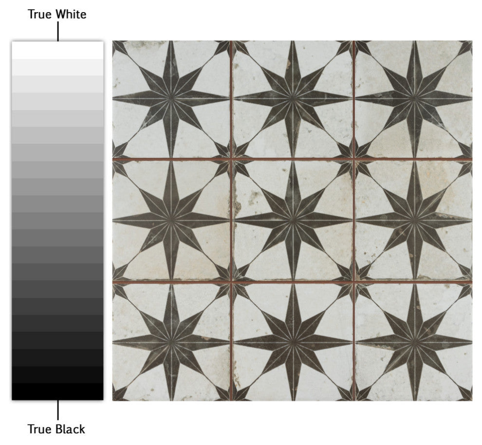 Harmonia Kings Star Nero Ceramic Floor and Wall Tile