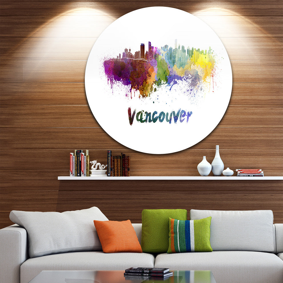 Vancouver Skyline, Cityscape Round Wall Art, 23"
