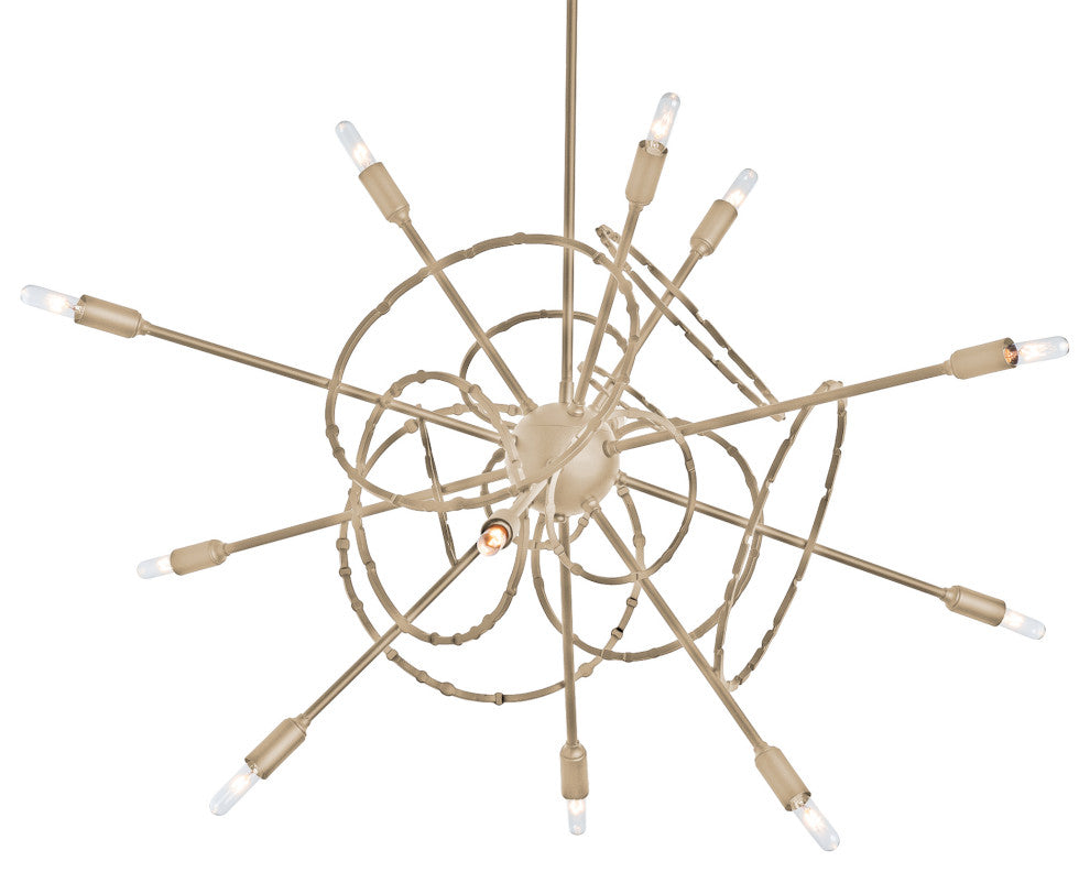 Olympus 12-Light Starburst Pendant, Soft Gold Finish, Standard Overall Height