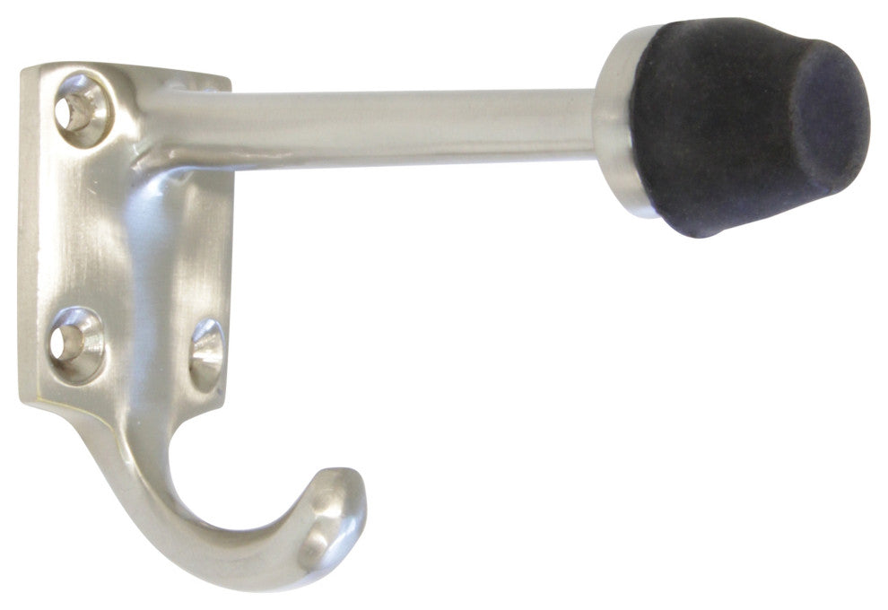 RCH Decorative Brass Wall Hook, 3.7 Inch, Various Finishes, Satin Nickel, 3.7 In