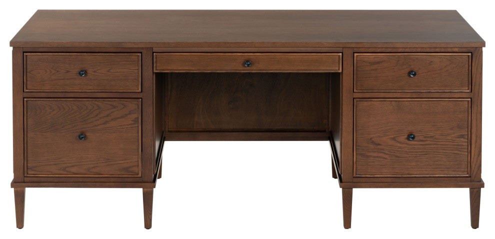Safavieh Couture Ariella 5 Drawer Wood Desk, Walnut