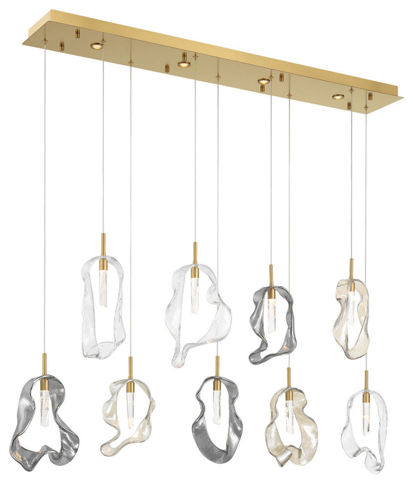 Norah 9L 51" Gold Mix Chandelier