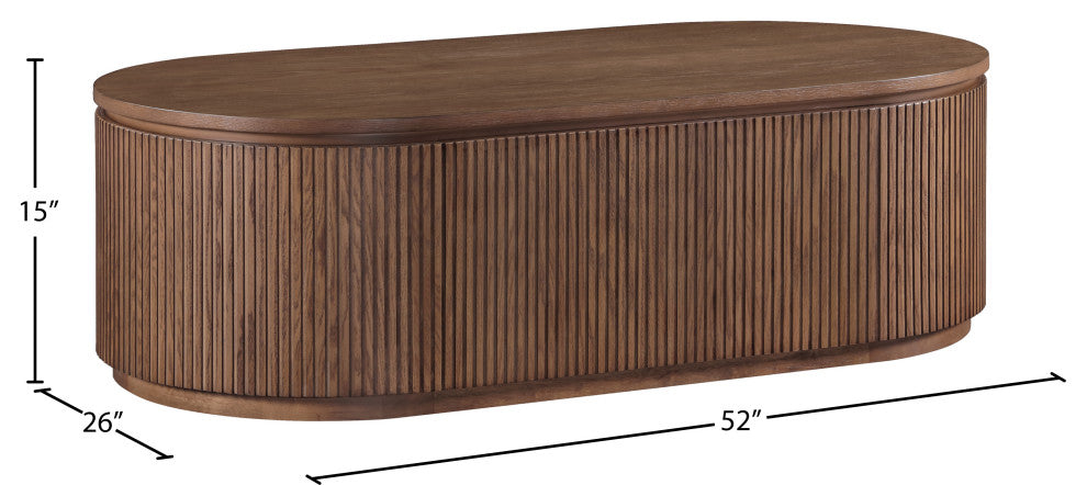 Moana Wood Storage Coffee Table, Brown, 52" W X 26" D