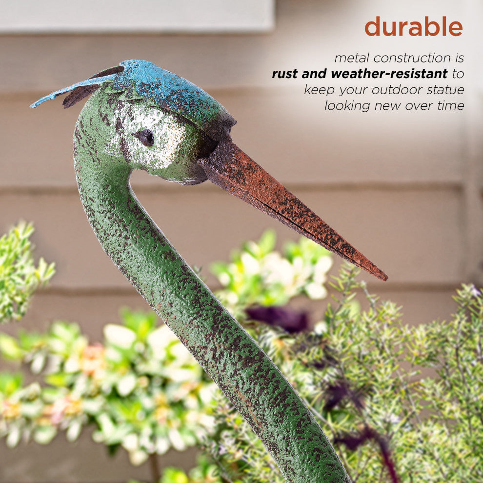 Alpine Crane Stake Statue, 40" Tall