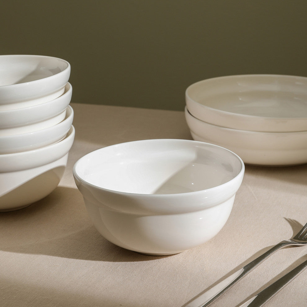 Stone Lain Virtuo Porcelain Bowl Set of 4, White