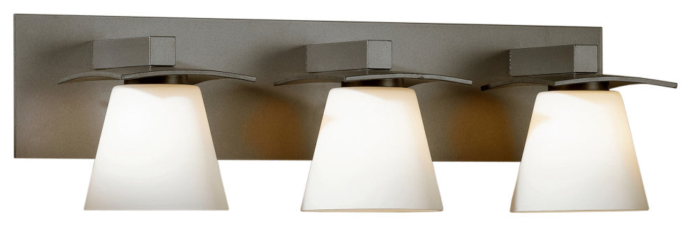 Wren 3 Light Sconce, Dark Smoke Finish, Opal Glass