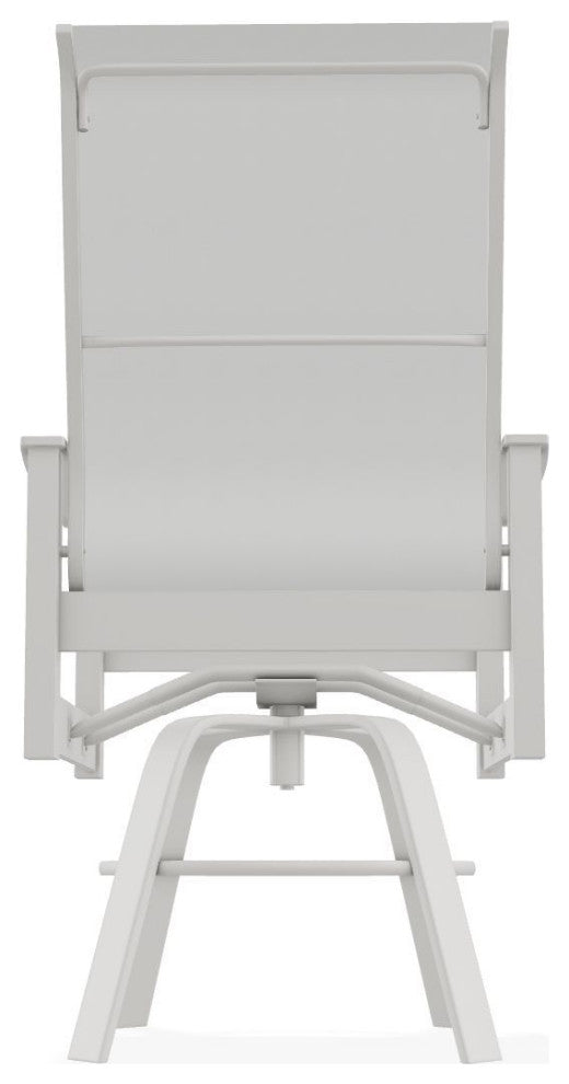 Leeward Sling Balcony Height Outdoor Swivel Armchair, White/Snow