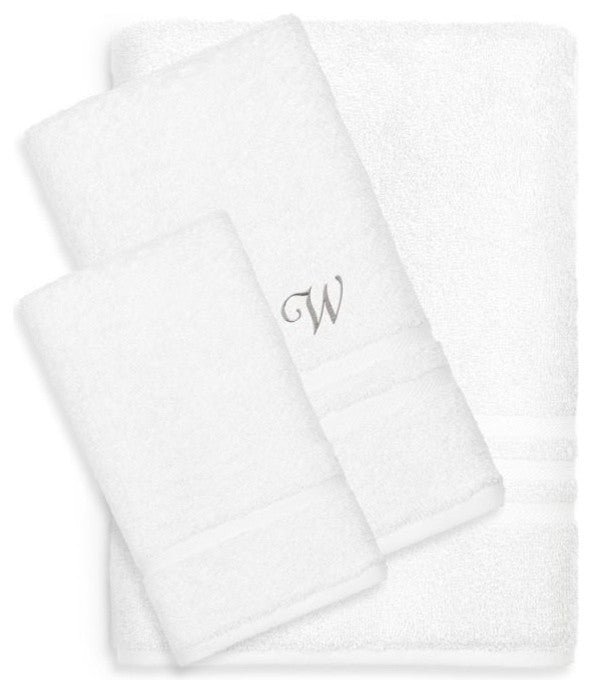 Denzi 3-Piece Towel Set Monogrammed Letter, W