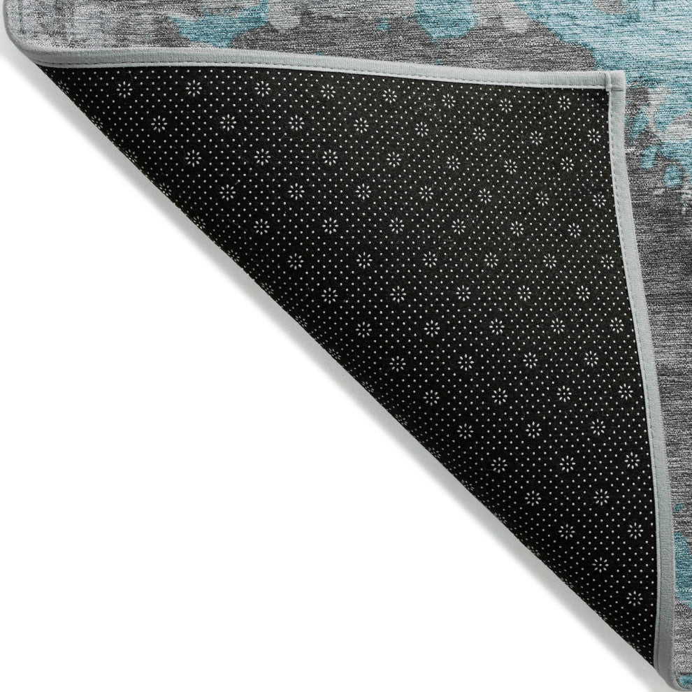 Machine Washable Indoor/Outdoor Chantille ACN1885 Teal 3' x 5' Rug