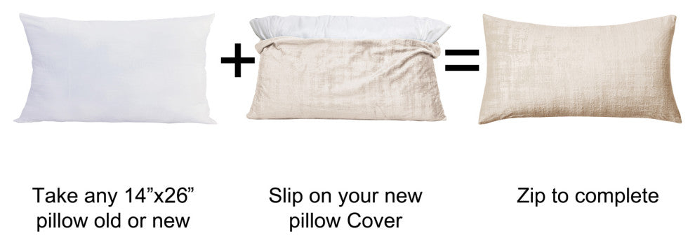 Velvet 2 Piece Lumbar Pillow Cover Set, Gardenia, 2 Piece, 14"x26"