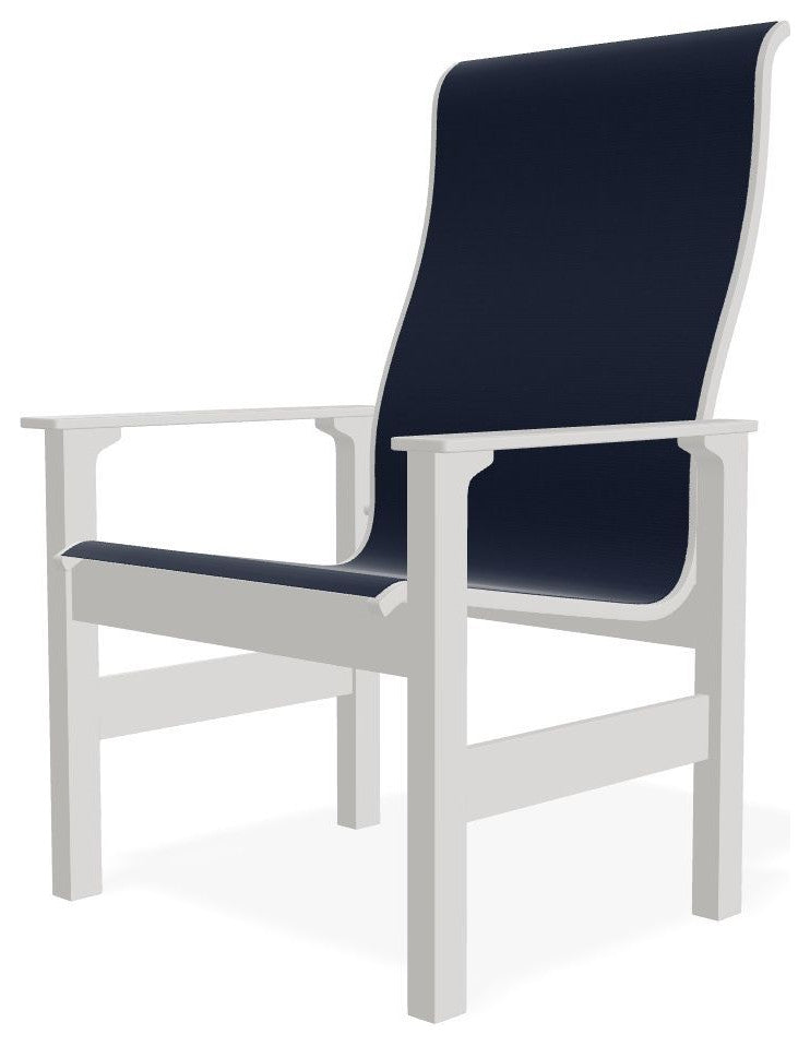 Leeward Sling Outdoor Armchair, Navy/Snow