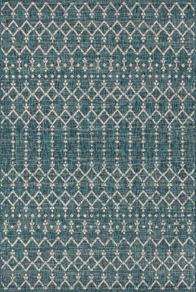 Ourika Moroccan Geometric Textured Weave Indoor/Outdoor Area Rug