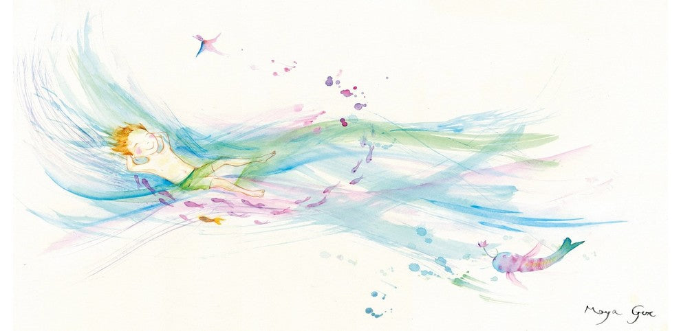 Marmont Hill, "Sea of Love" by Maya Gur Painting Print on Wrapped Canvas, 36x18