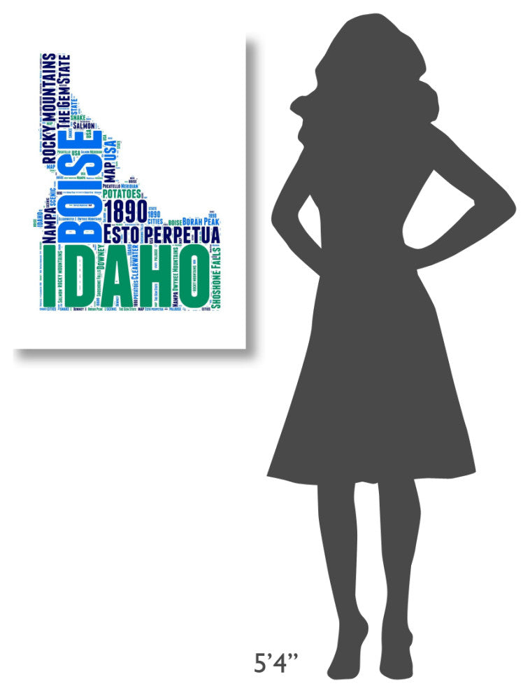 "Idaho Word Cloud Map" Fine Art Print