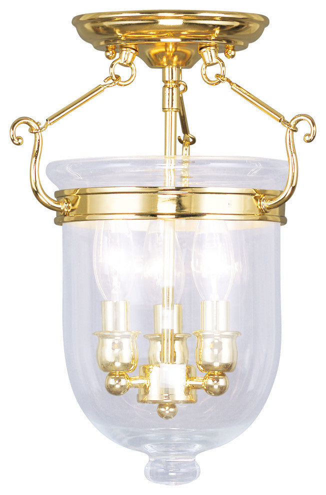 Jefferson Ceiling Mount, Polished Brass