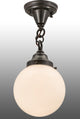 Meyda Lighting 165492 8"W Revival Schoolhouse White Globe Flushmount