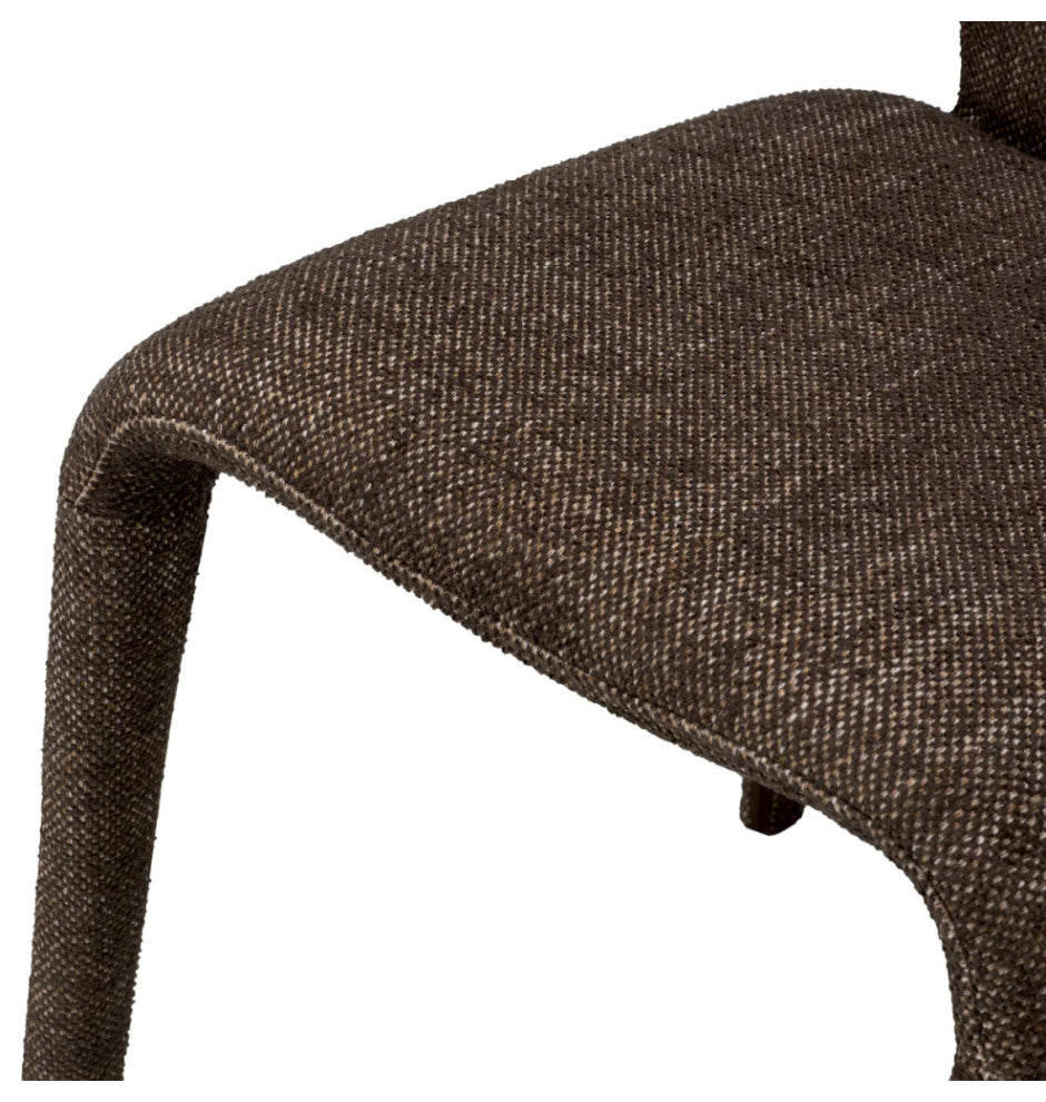 Upholstered Modern Dining Chair, Eichholtz Josephine, Brown