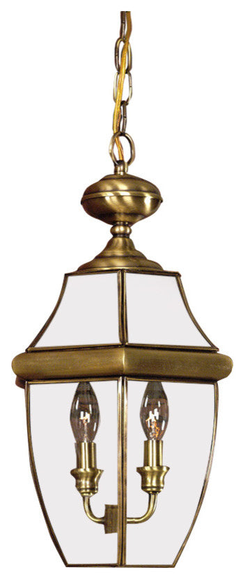 Quoizel NY1179A Three Light Outdoor Hanging Lantern Newbury Antique Brass