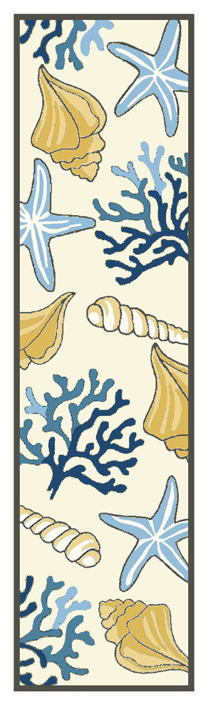 Sonesta 2036 Ivory Seashore Rug, 2'x7'6" Runner