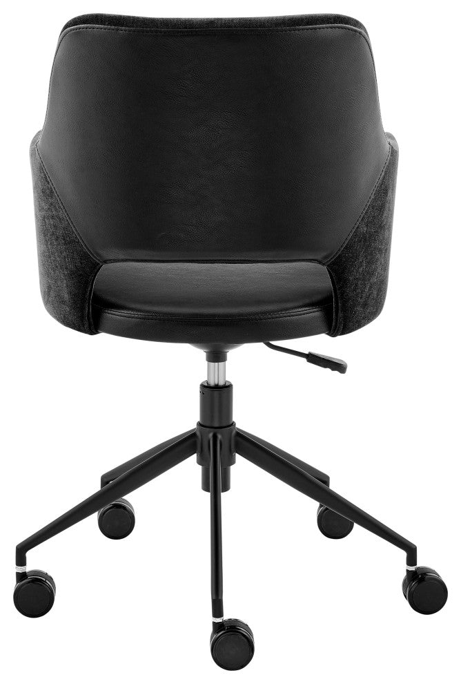 Darcie Office Chair, Black Fabric, Leatherette and Base