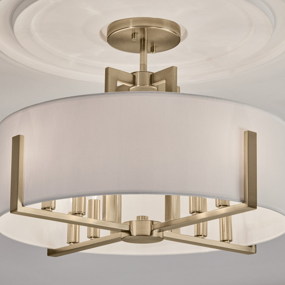 Malen 4 Light Semi Flush Light, Champagne Bronze, Champagne Bronze, 8 Light