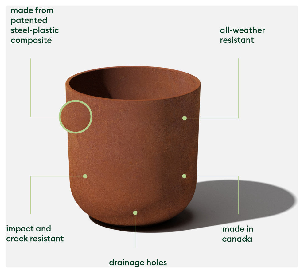 Veradek Patina Series Kona Planter Rust, Rust, 10", 2 Pack