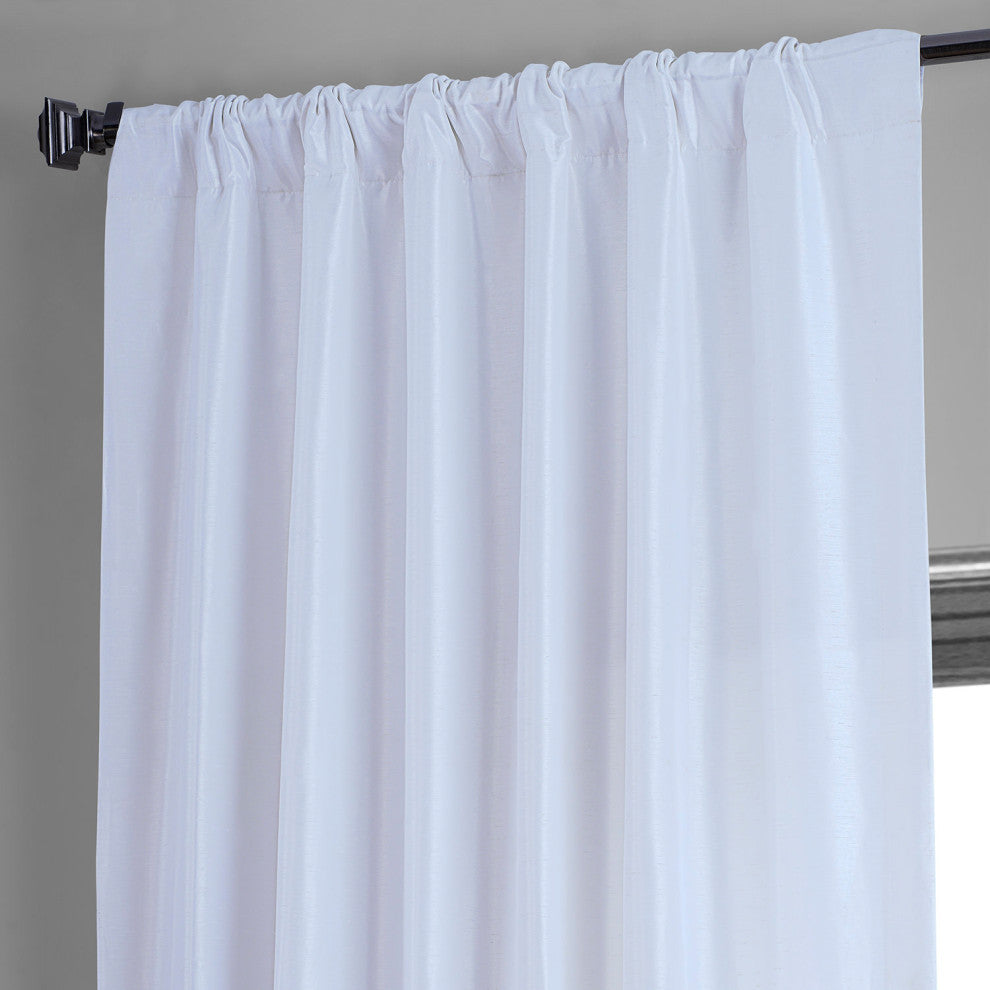 Ice Vintage Textured FauxDupioni Silk Curtain Single Panel, 50"x96"