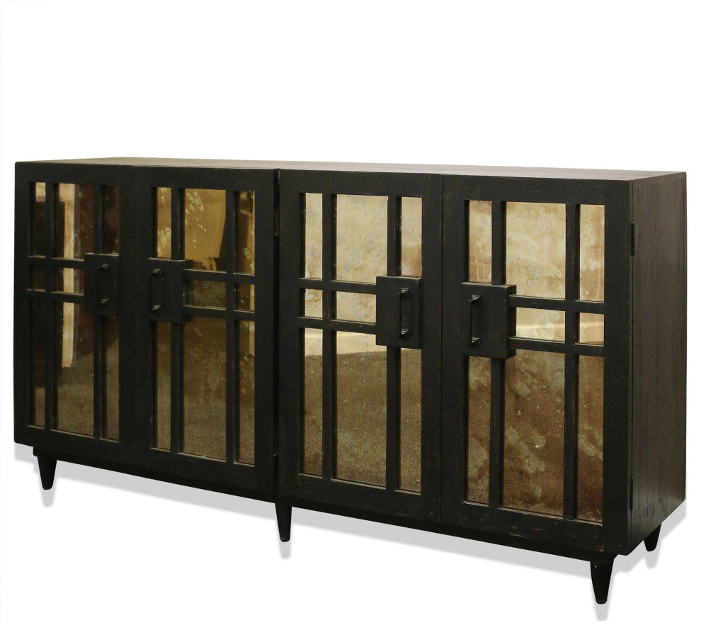 Rourke Sideboard Four Mirrored Doors Mango Wood